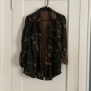 Sanctuary Camo Button Up Blouse